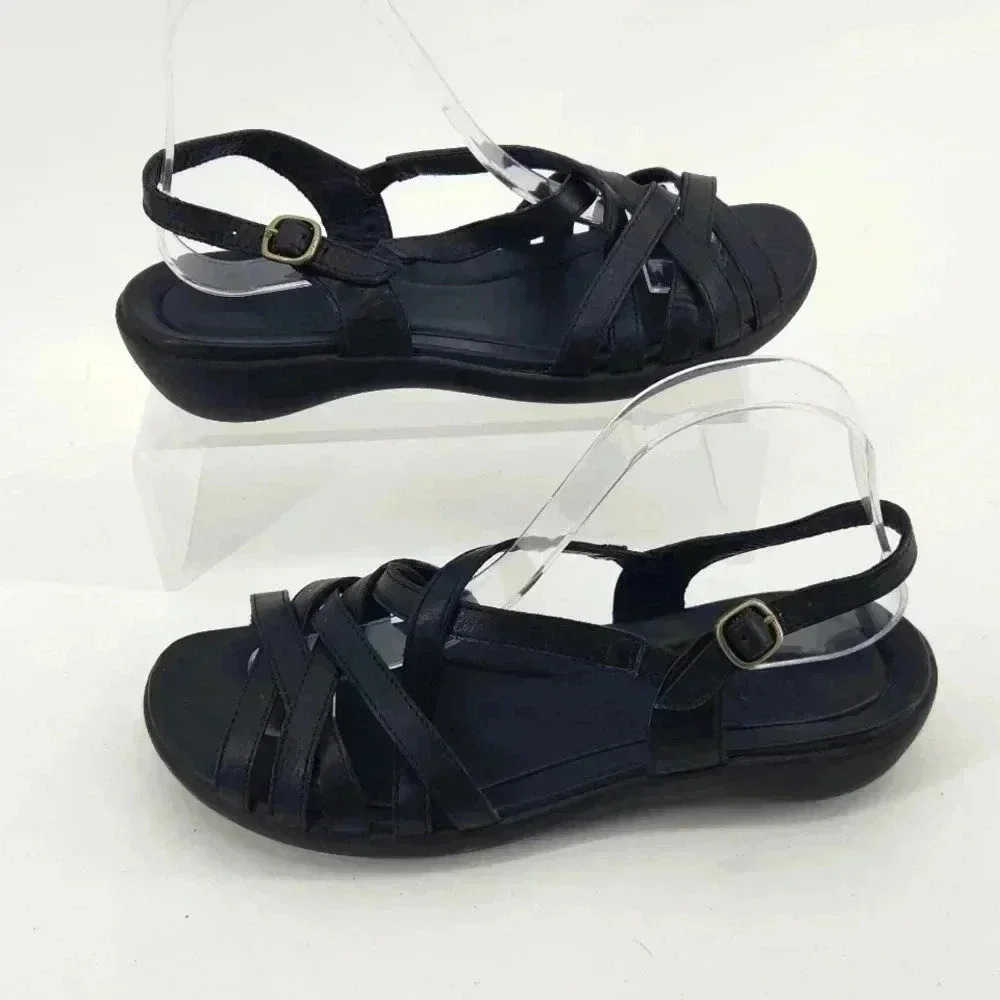 Clarks Black Strappy Slingback Sandals